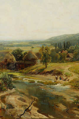 Прокофьев Алексей Матвеевич. Лесной пейзаж с рекой (копия с картины Вельца)